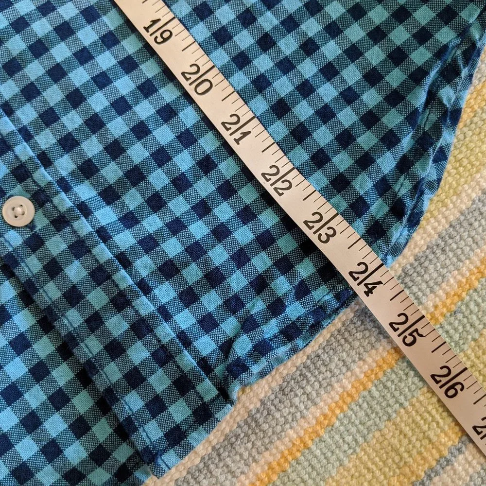 *Boy's Children's Place Blue Plaid Button up Large